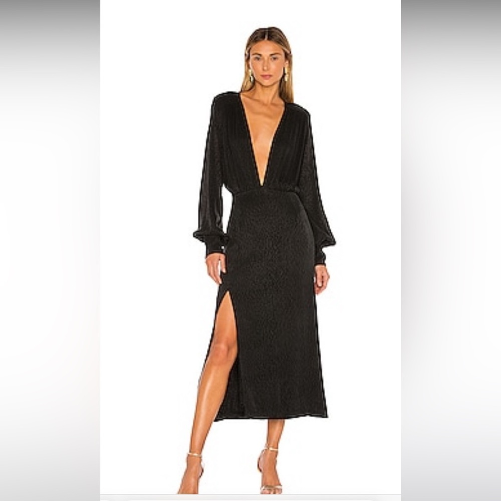 Revolve Ellejay Emily Dress in Black Leopard